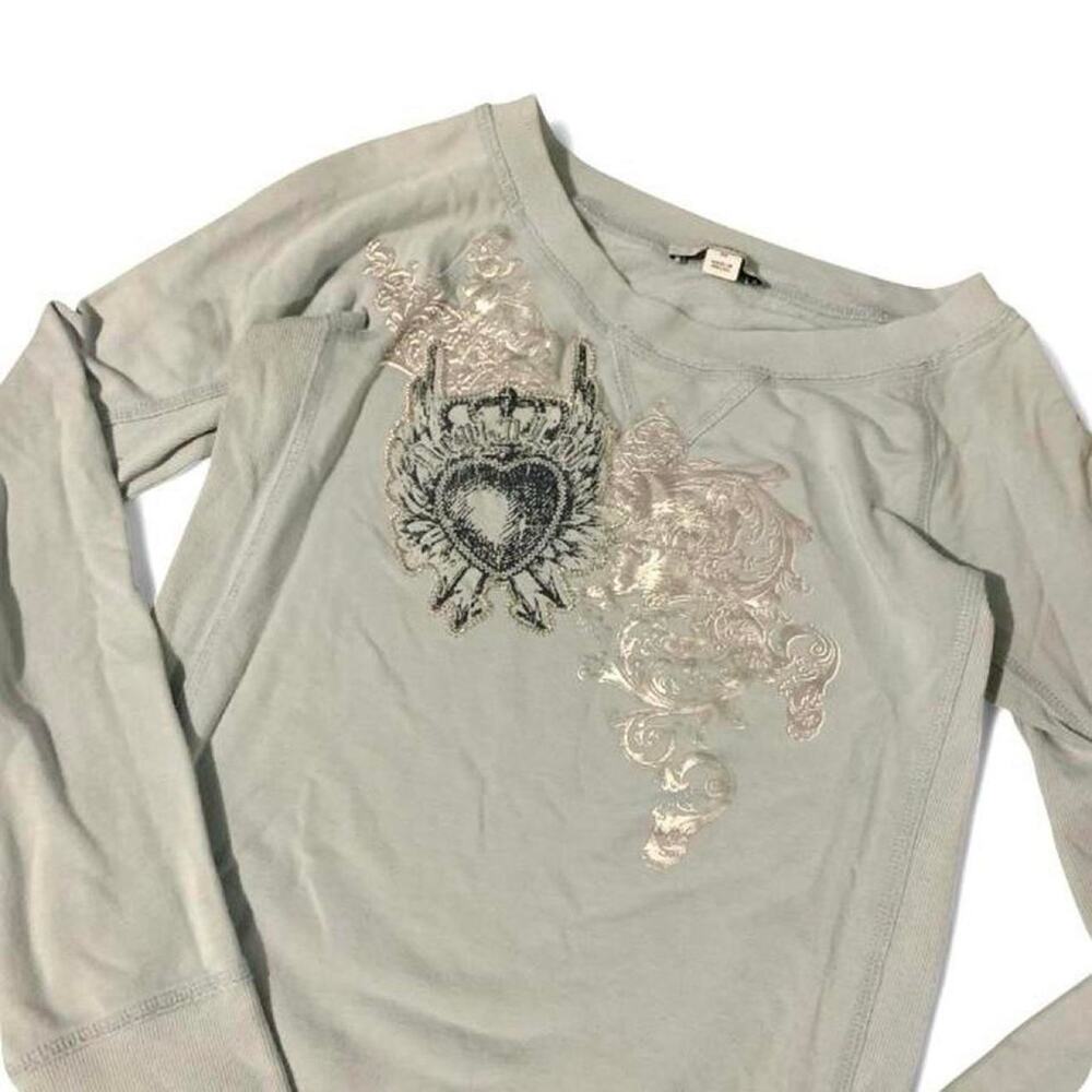 Express y2k light blue wing grunge sweater